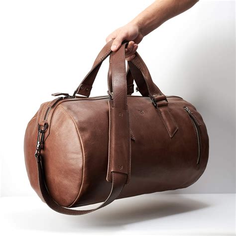 men's leather duffle bag fossil